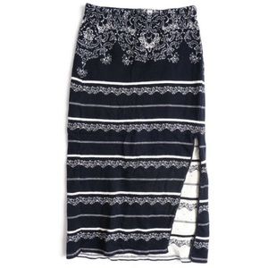 Free People Irreplaceable Black & White Sweater Pencil Skirt